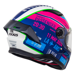 CAPACETE AXXIS PANTHER SV PASSENGER C8 BLUE PINK GLOSS ( COM